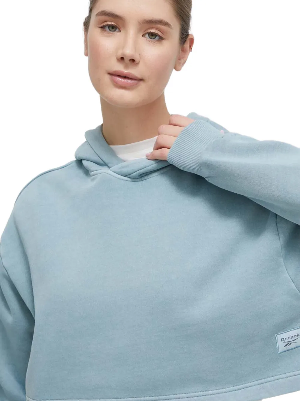 Reebok Cropped hoodie Blauw