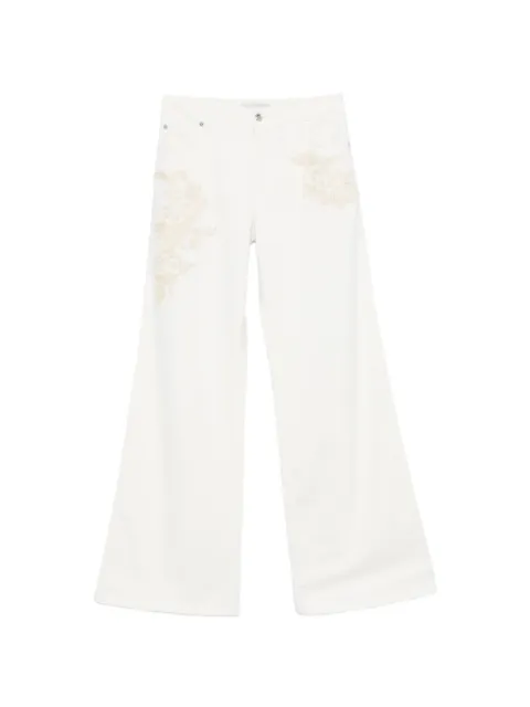 ERMANNO FIRENZE  floral-embroidered jeans