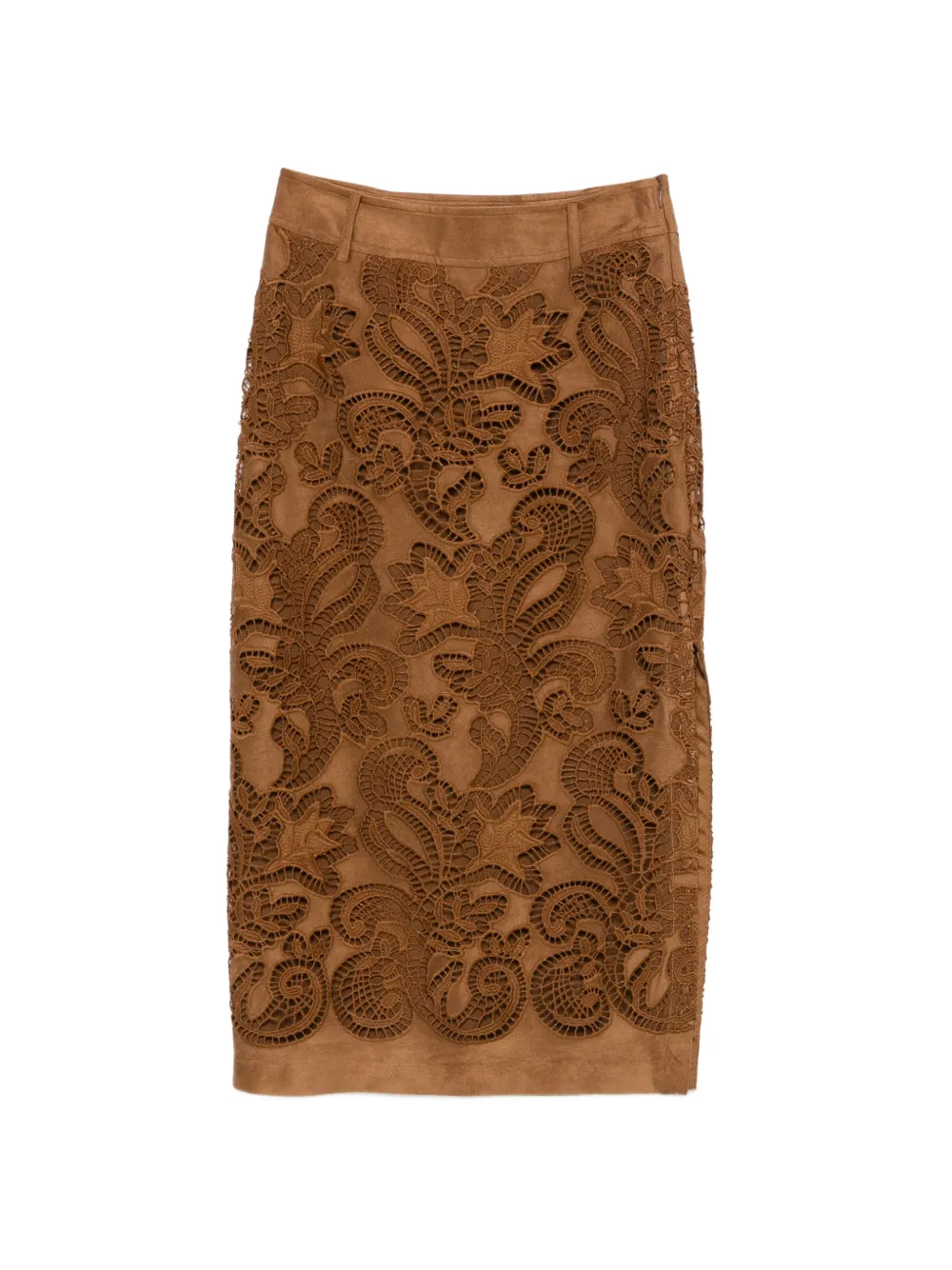 ERMANNO FIRENZE floral midi skirt - Marrone