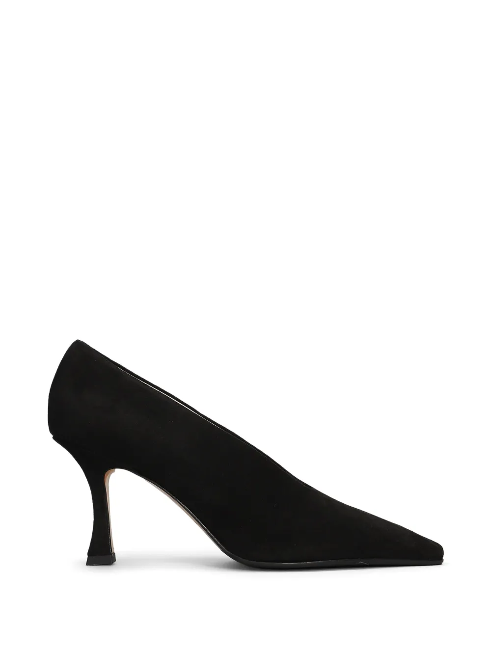 Fabio Rusconi 80 mm suède pumps met puntige neus Zwart