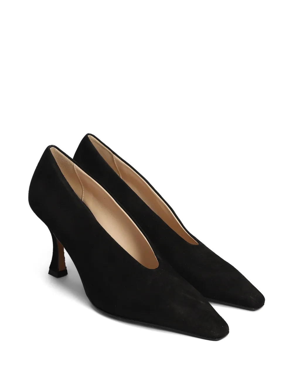Fabio Rusconi 80 mm suède pumps met puntige neus Zwart