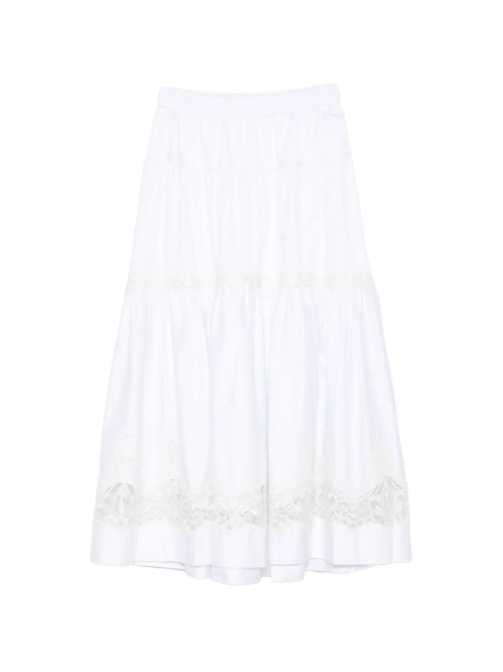 Maurizio Gonna lunga con dettaglio in pizzo - Bianco