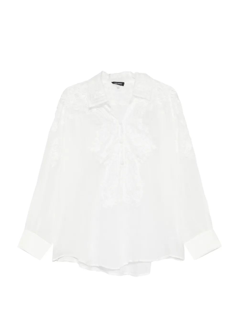 Cenere GB floral-lace blouse - Bianco