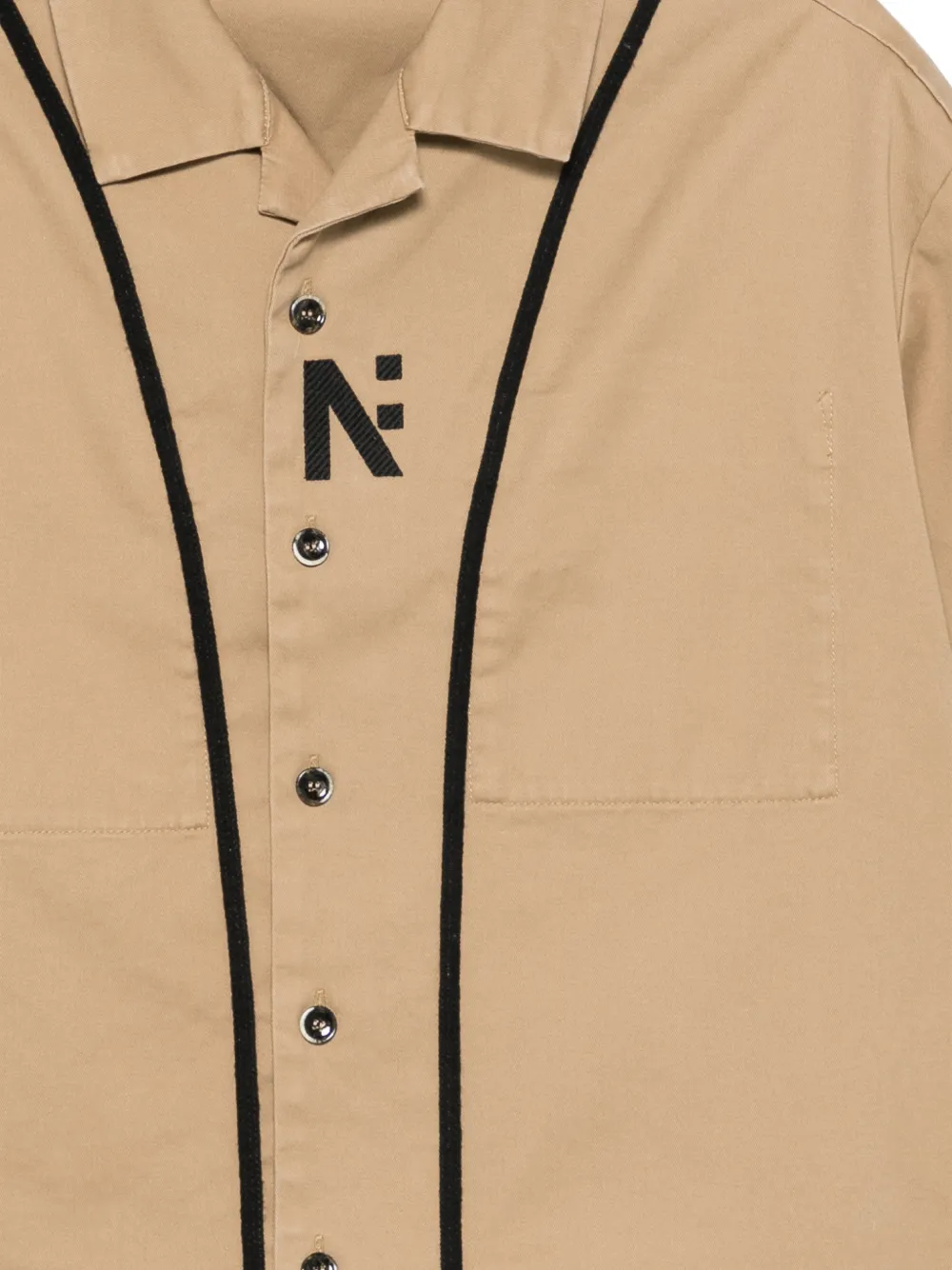 Nine In The Morning Orazio blouse met geborduurd logo Beige