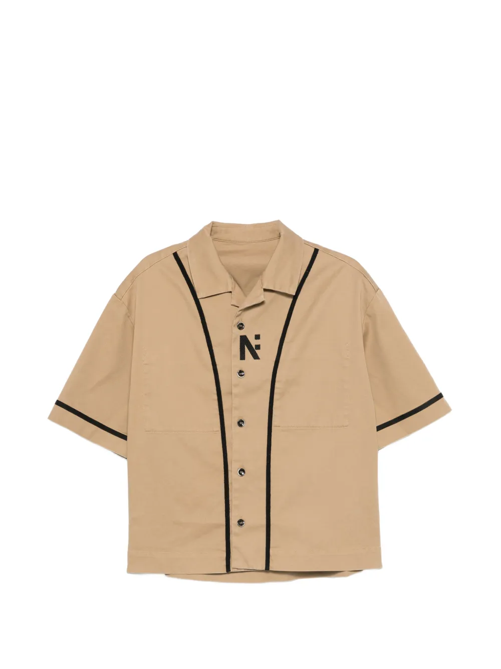 Nine In The Morning Orazio logo-embroidered shirt - Toni neutri