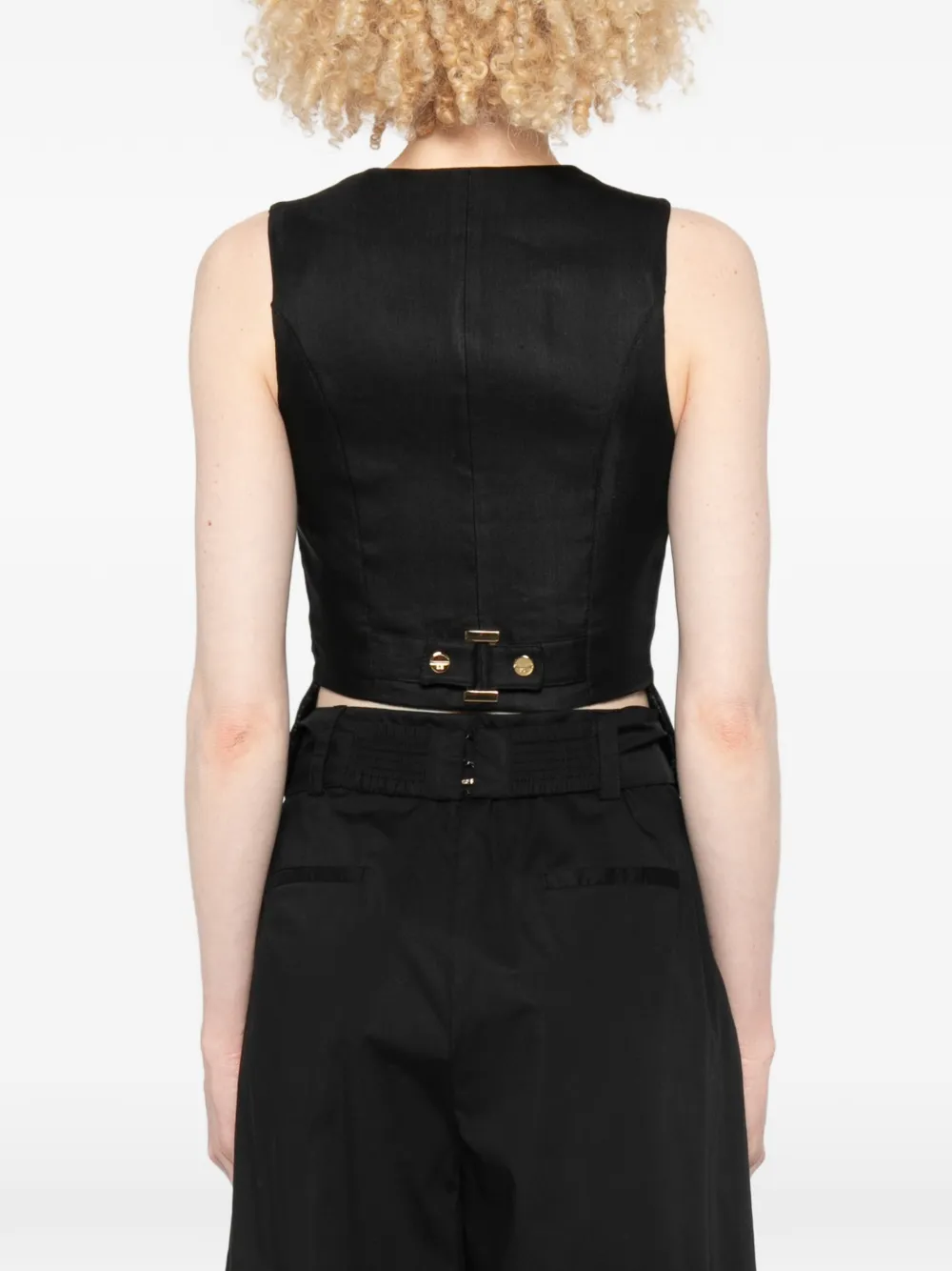 Elisabetta Franchi Gilet met knopen Zwart