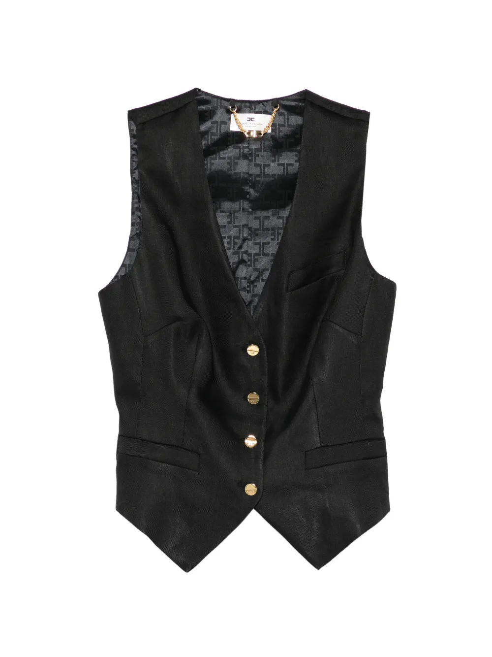 Elisabetta Franchi button-up waistcoat - Schwarz