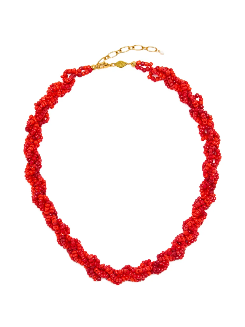 Anni Lu Scarlet Wave beaded chain necklace - Rosso