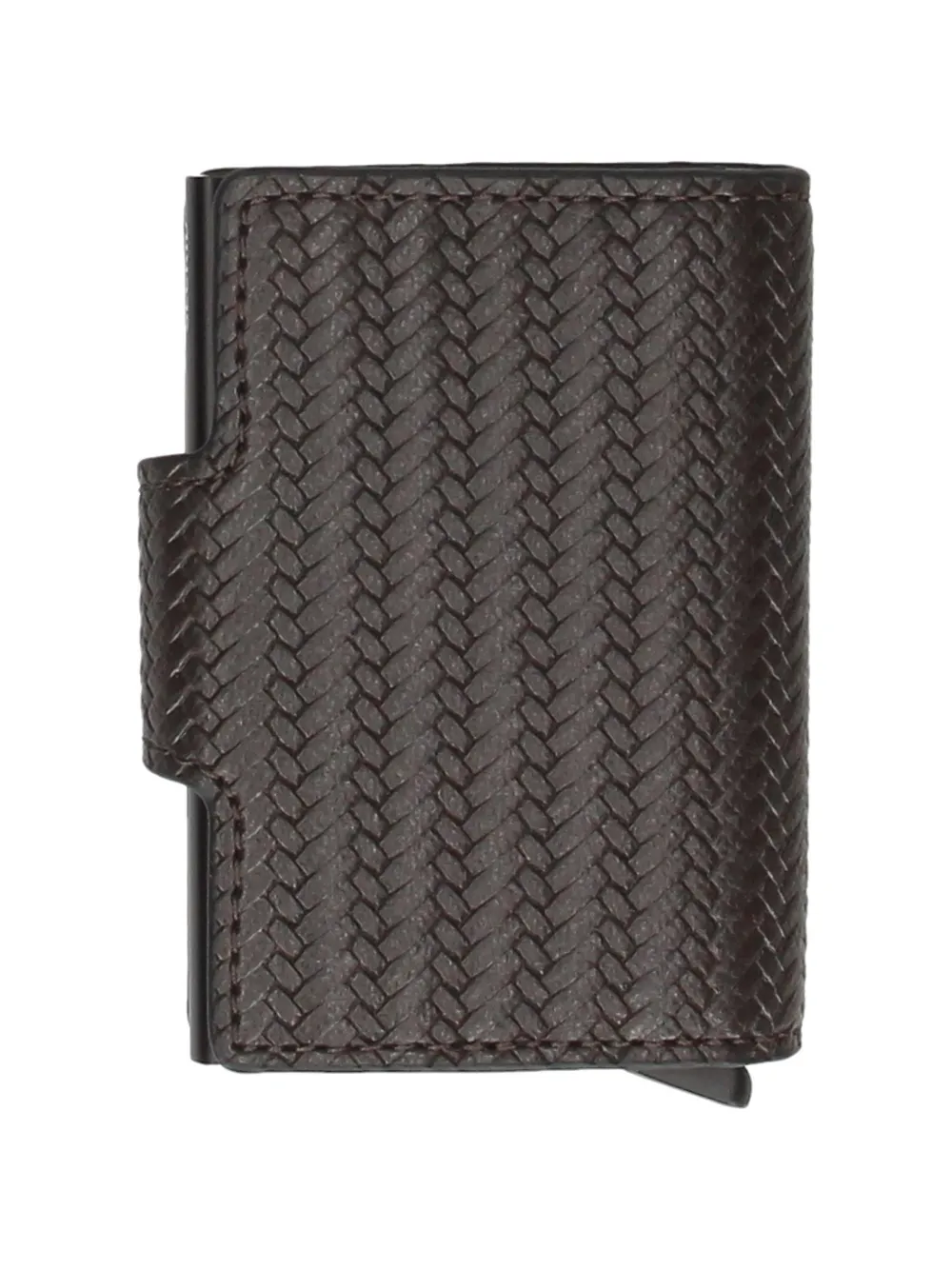  Boss Woven Leather Cardholder - Brown 