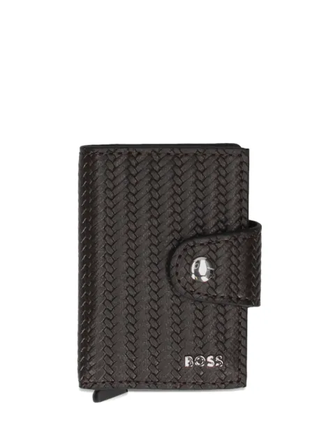 BOSS woven leather cardholder