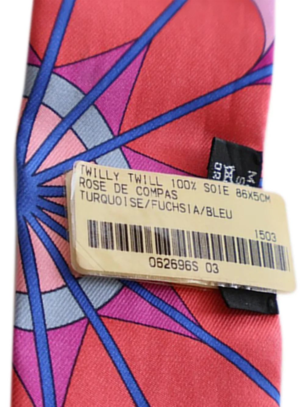  Hermès Pre-owned 2020-2025 Rose De Compas Silk Twilly Scarf Scarves - Blue 