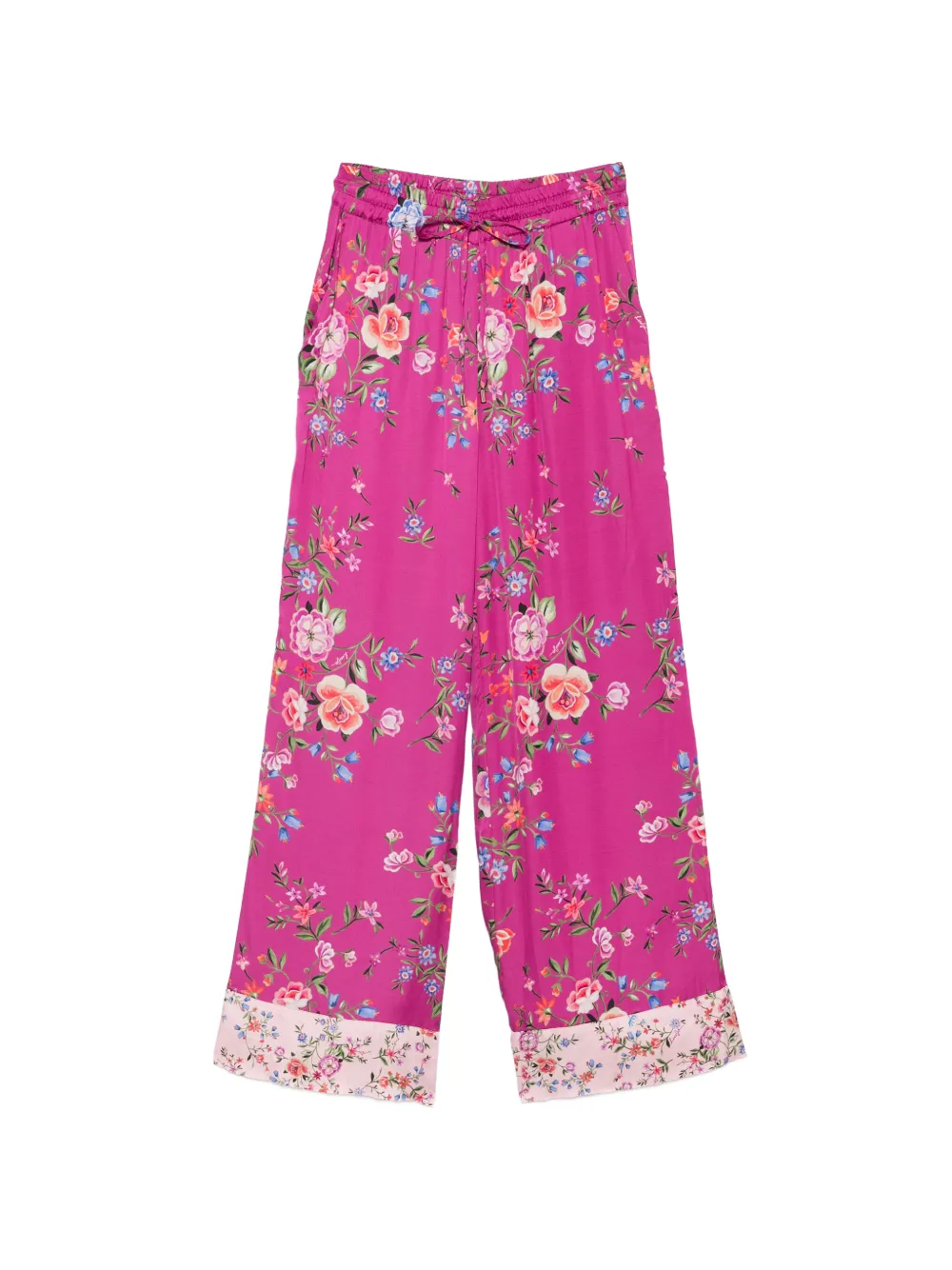 LIU JO floral-pattern drawstring-fastening trousers - Rosa