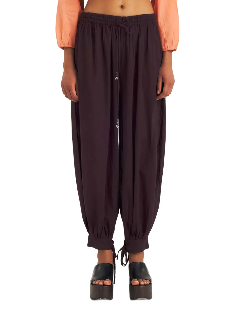 Antik Batik Fruti drawstring-waist sarouel trousers - Viola