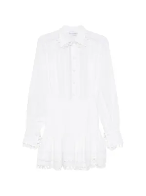 JW Anderson lace-detail Shirt Dress | White | FARFETCH
