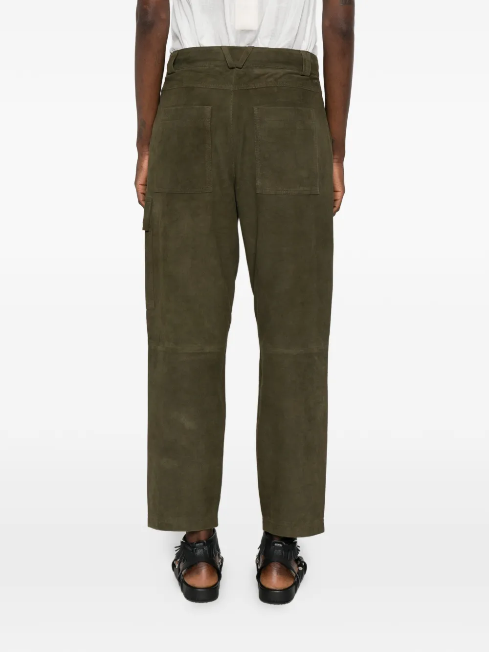Ba&Sh Leren broek Groen