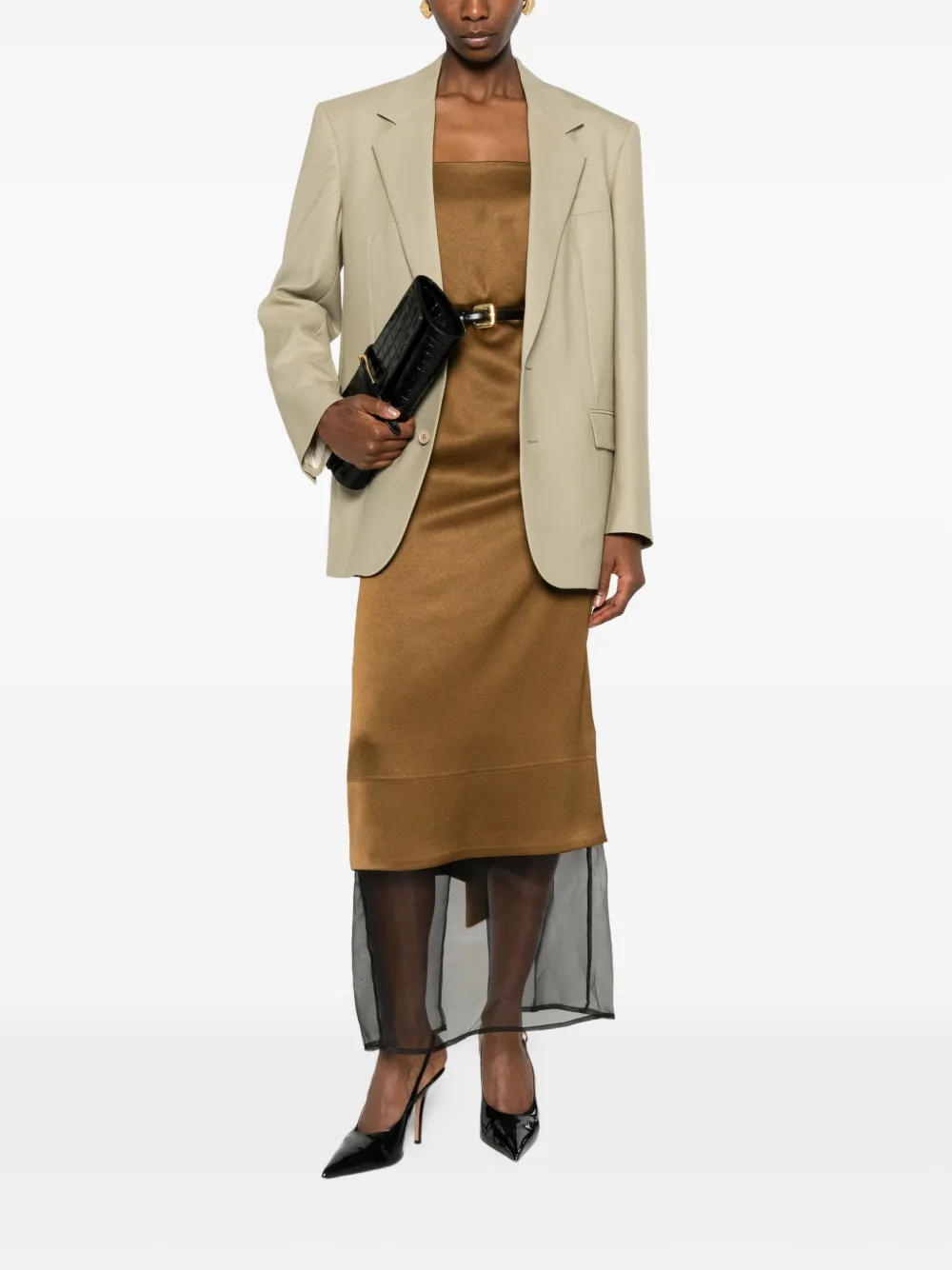 Saint Laurent Blazer met klepzak Groen