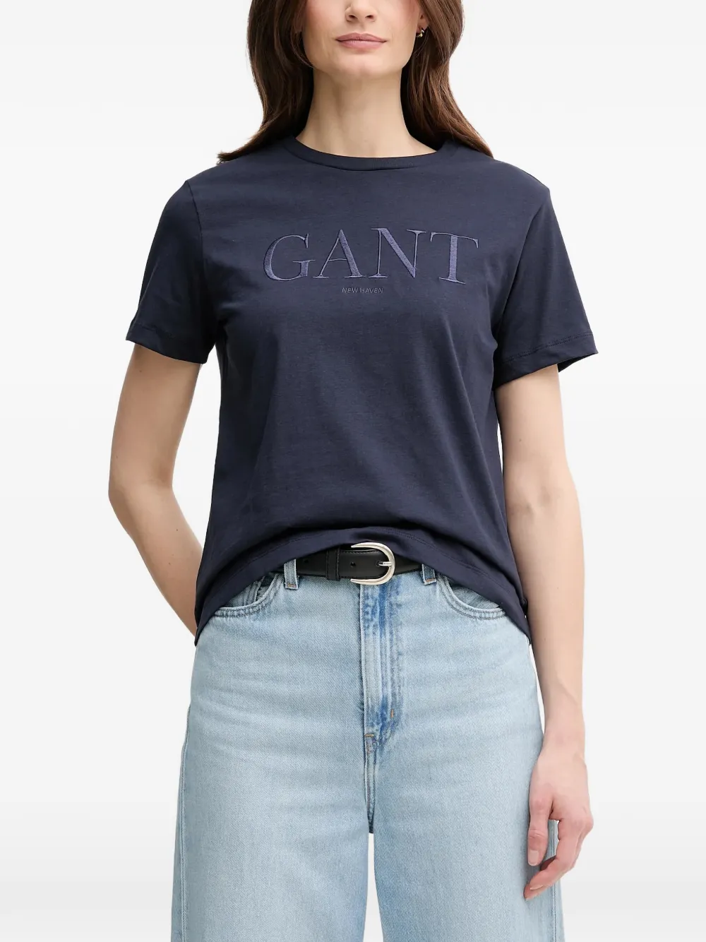 Gant Besticktes T-Shirt - Blau