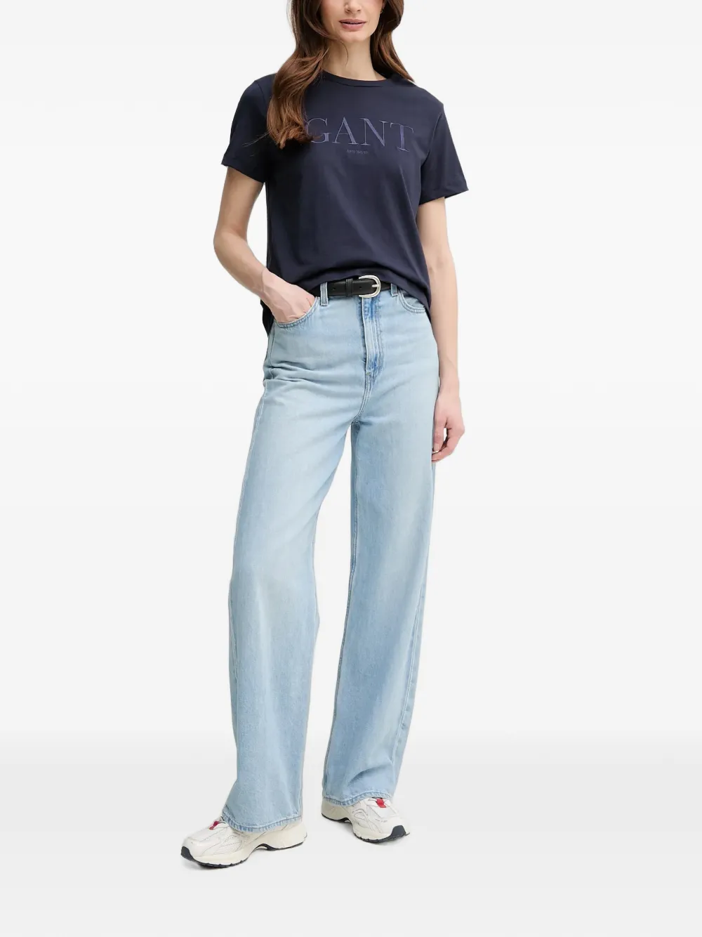 Gant T-shirt met borduurwerk Blauw
