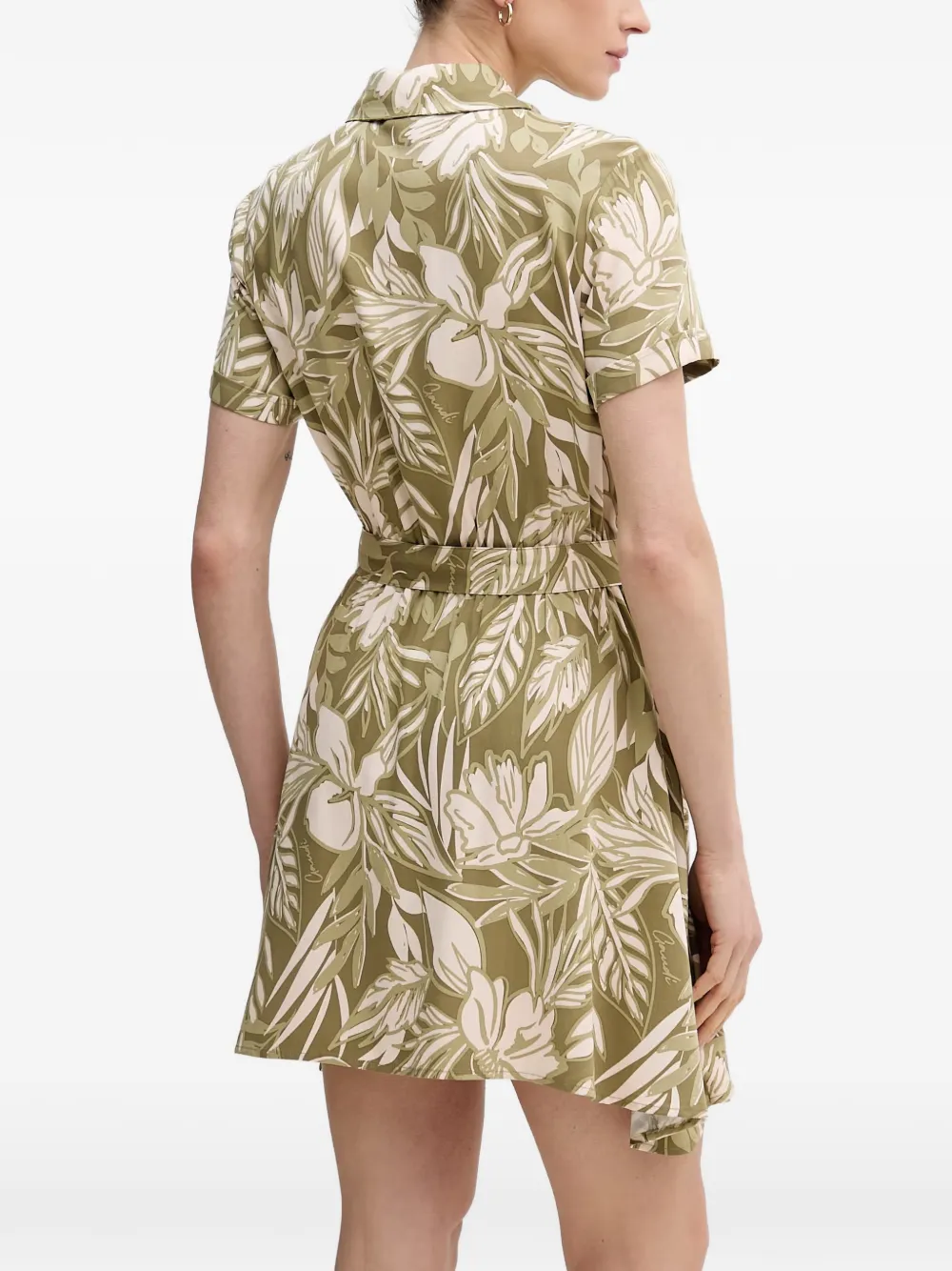 Gaudi Mini-jurk met bloemenprint en ceintuur Groen