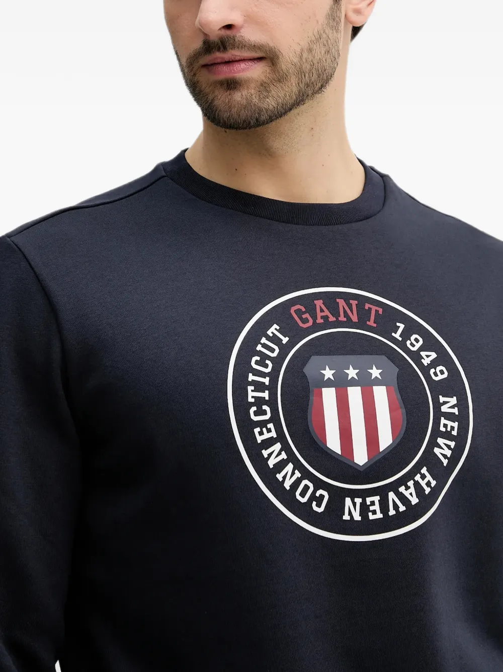 Gant Sweater met logoprint Blauw