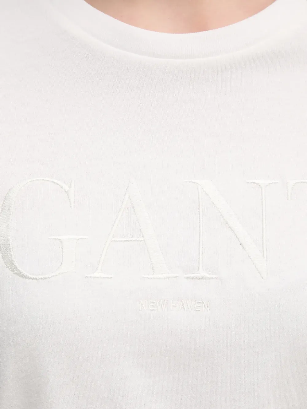 Gant T-shirt met geborduurd logo Wit