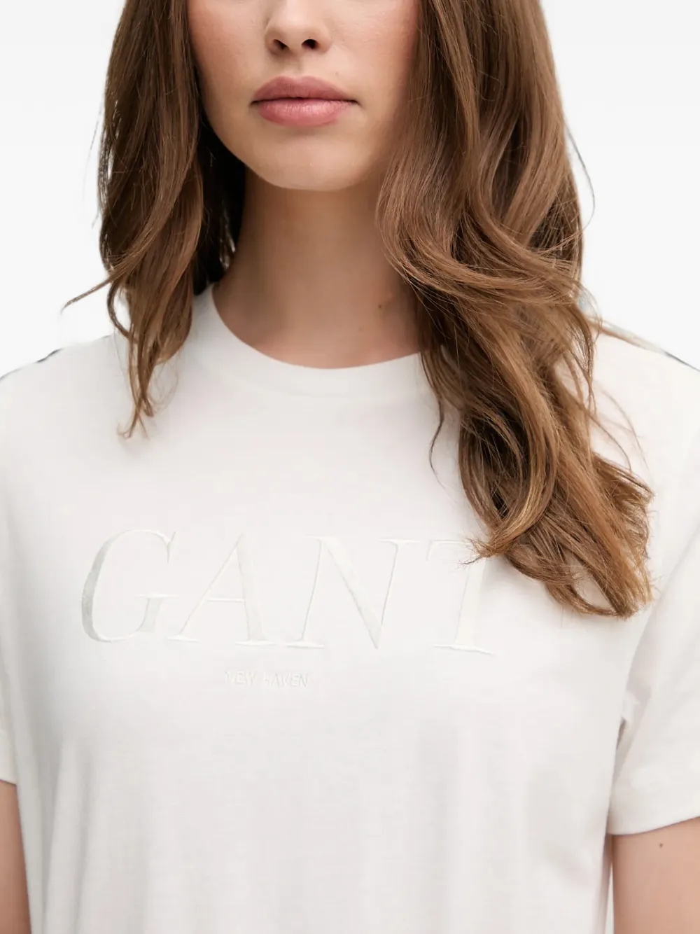 Gant T-shirt met geborduurd logo Wit