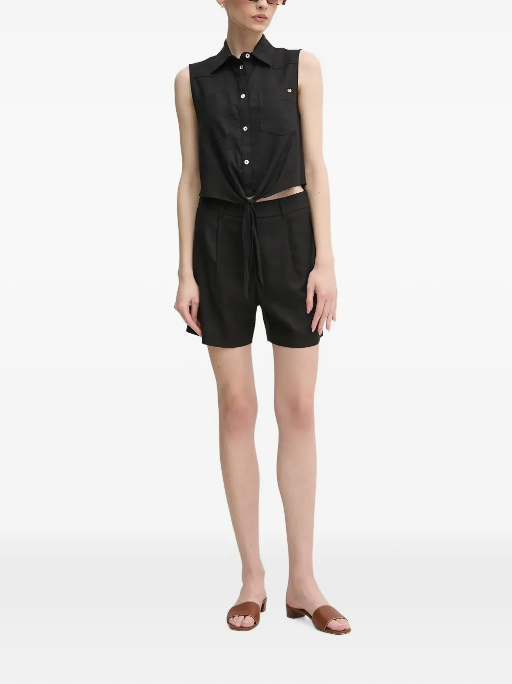 Gaudi logo-detail sleeveless shirt Zwart