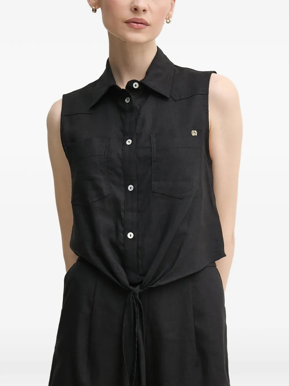 Gaudi logo-detail sleeveless shirt
