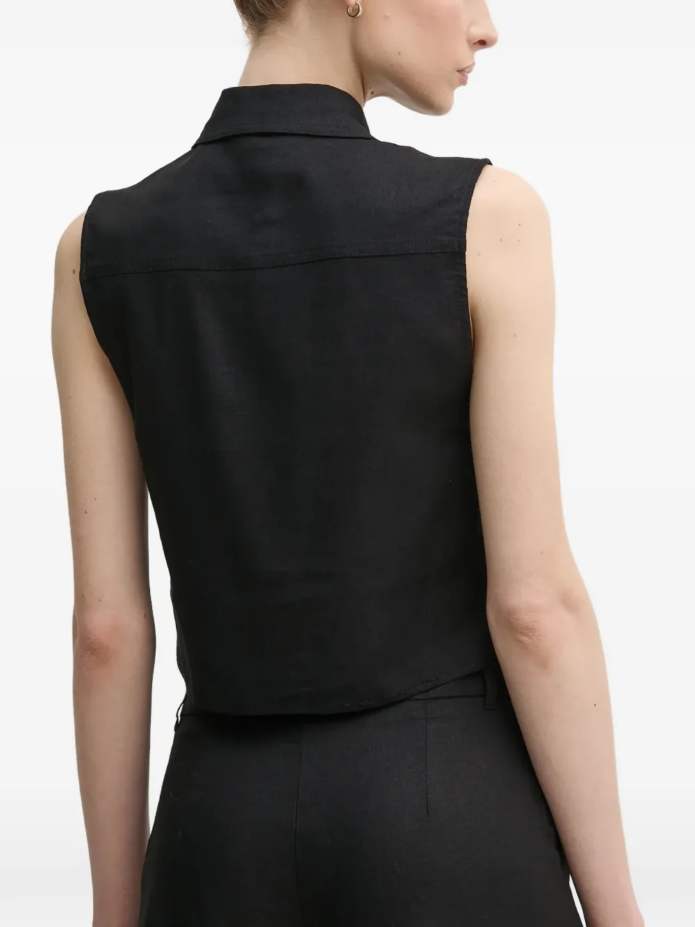 Gaudi logo-detail sleeveless shirt Zwart