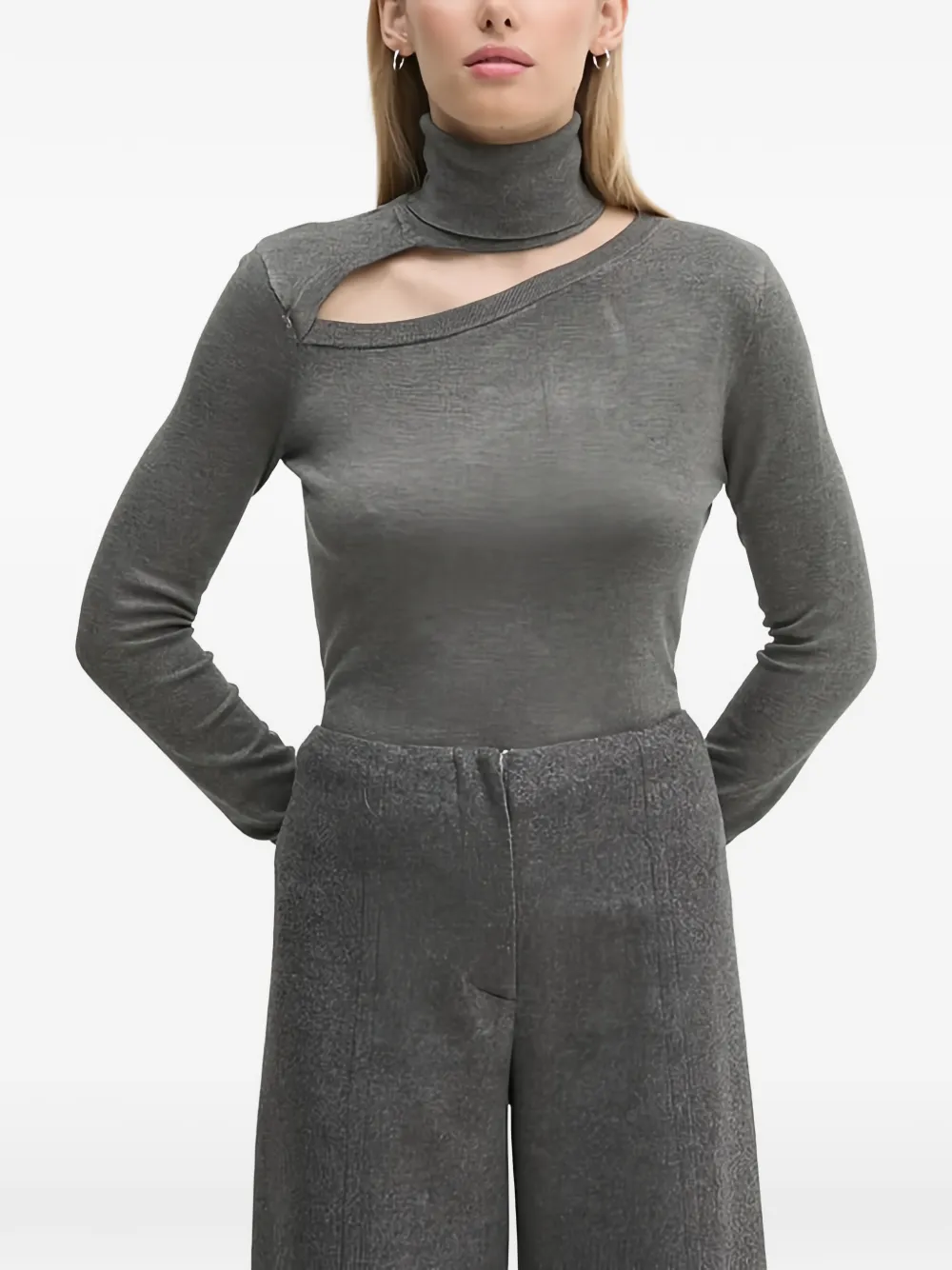Gaudi cut-out roll-neck knitwear - Grigio