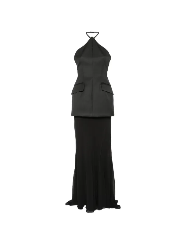 Sportmax Spxpinne Halterneck Maxi Dress in Black