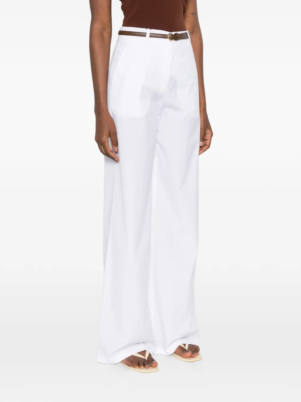 Max Mara Broek met ceintuur Wit
