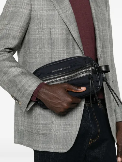 Emporio Armani logo-print zip-fastening shoulder bag