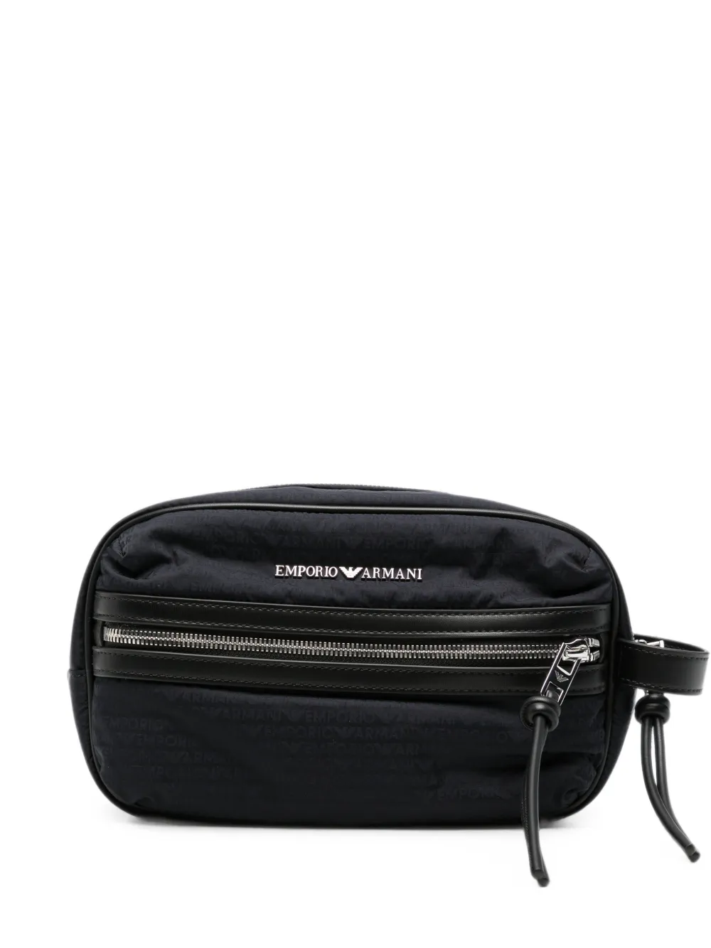 Emporio Armani logo-print zip-fastening shoulder bag - Blu