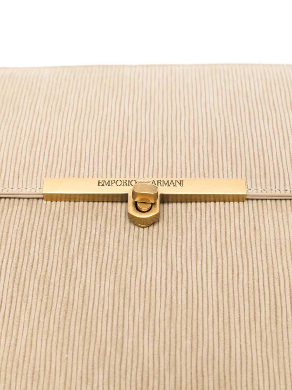 Emporio Armani ASV clutch met ribfluwelen-effect en logoplakkaat Grijs