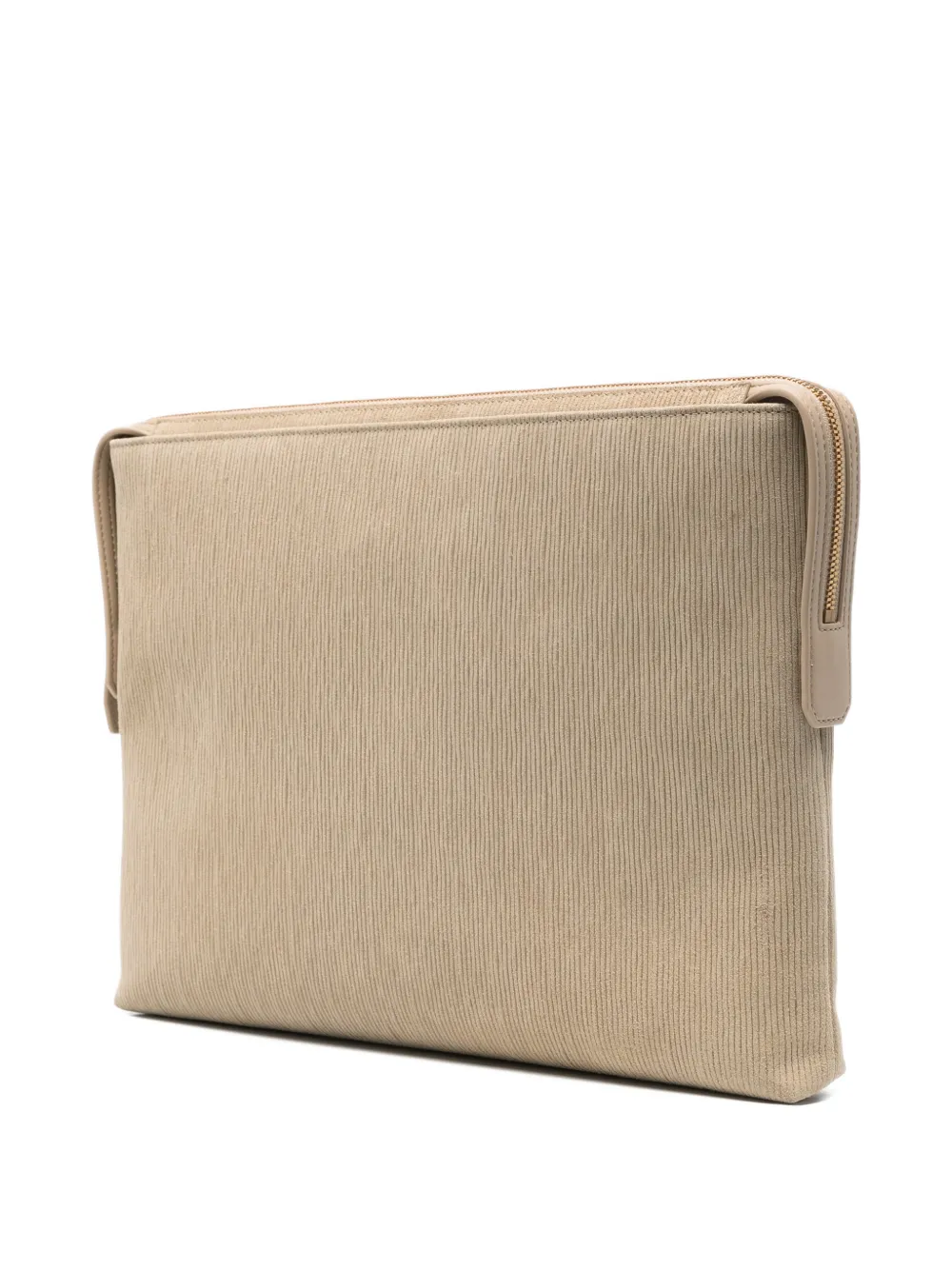Emporio Armani ASV clutch met ribfluwelen-effect en logoplakkaat Grijs
