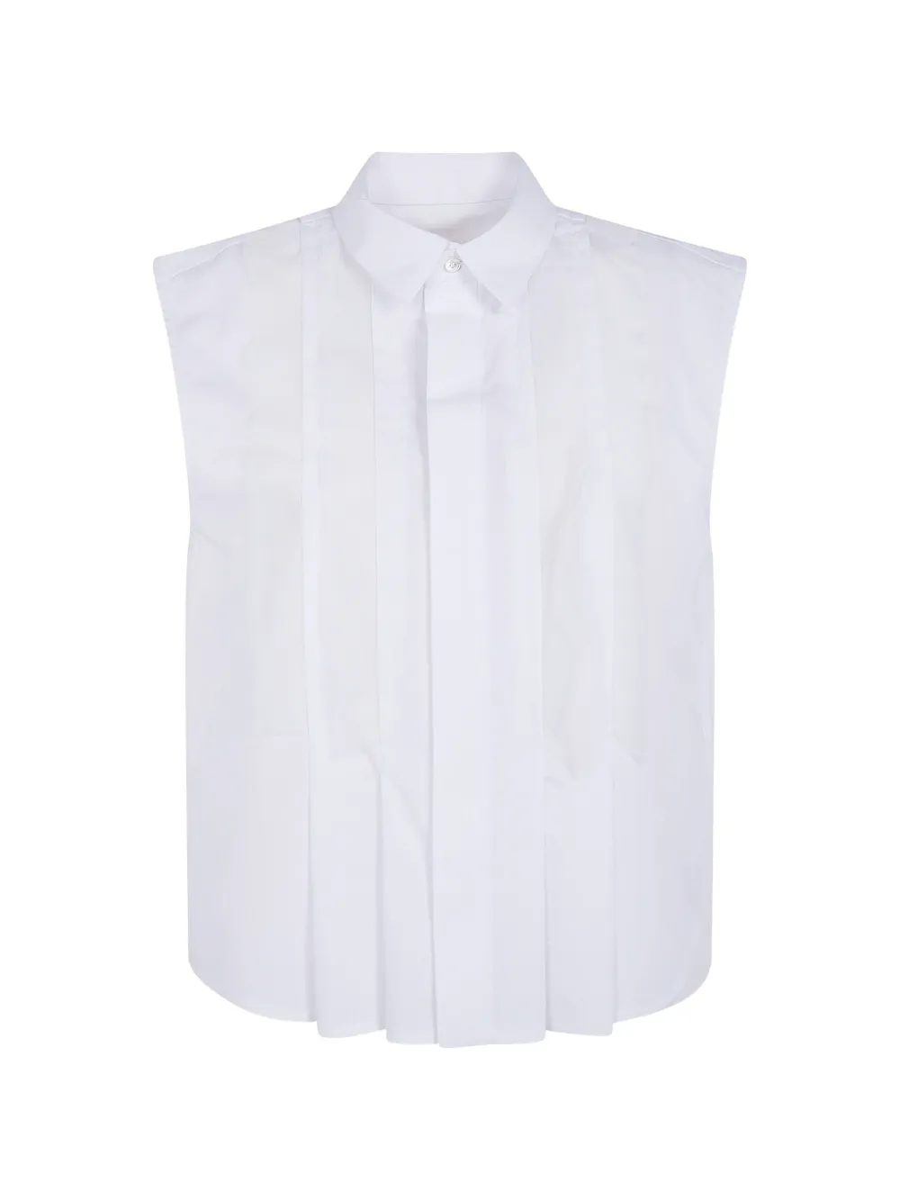 sacai pleated sleeveless shirt - Weiß