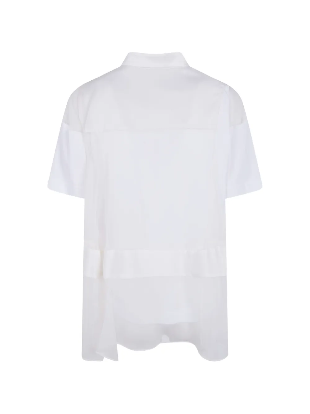 sacai T-shirt met vlakken en ronde hoge hals Wit