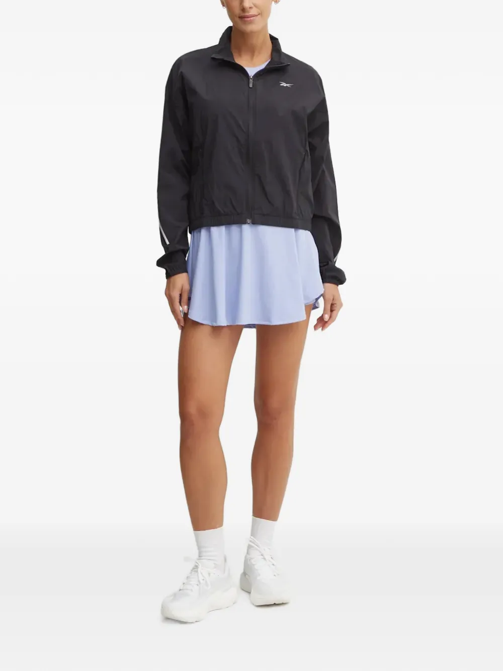 Reebok Speed jack met rits en logoprint Zwart