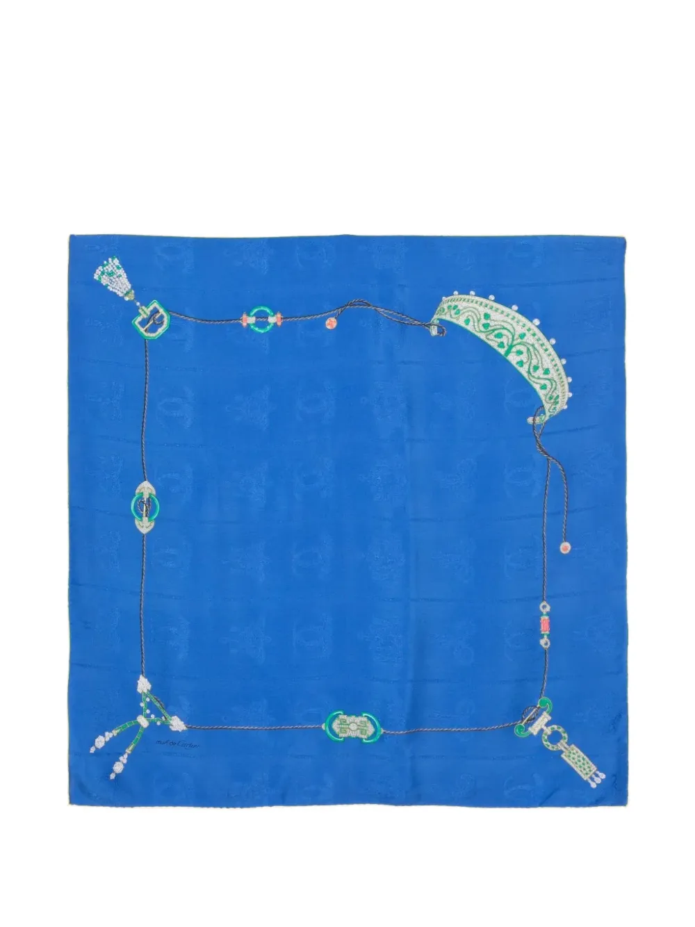 Cartier jewel print scarf - Blu