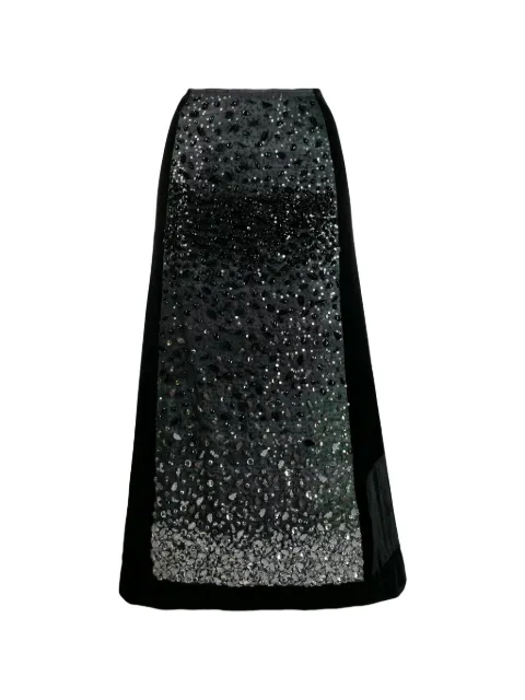 Prada Pre-Owned 2019 velvet beaded A-line skirt