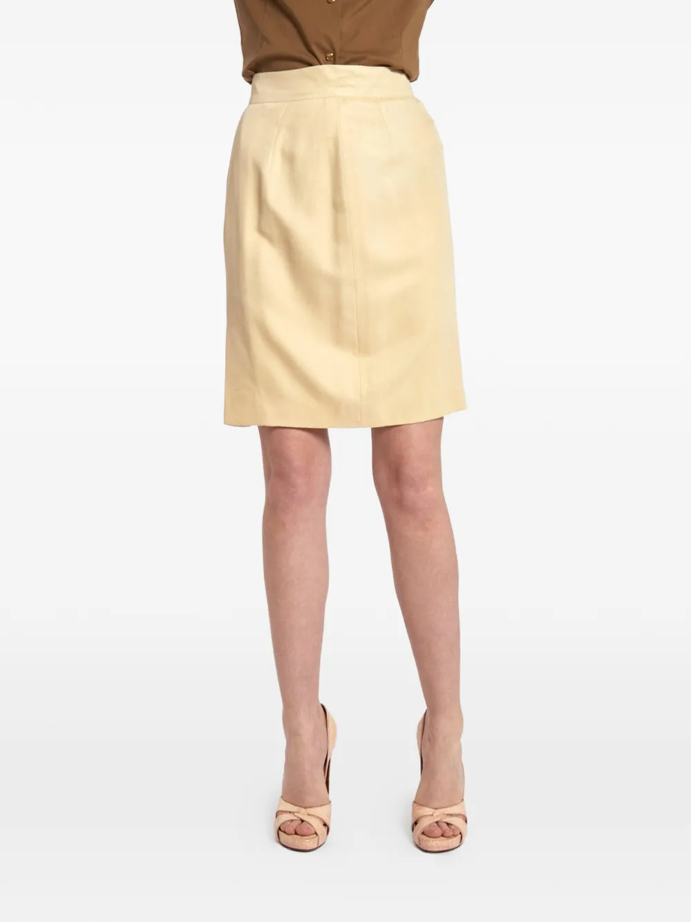 Genny Vintage button silk skirt - Toni neutri