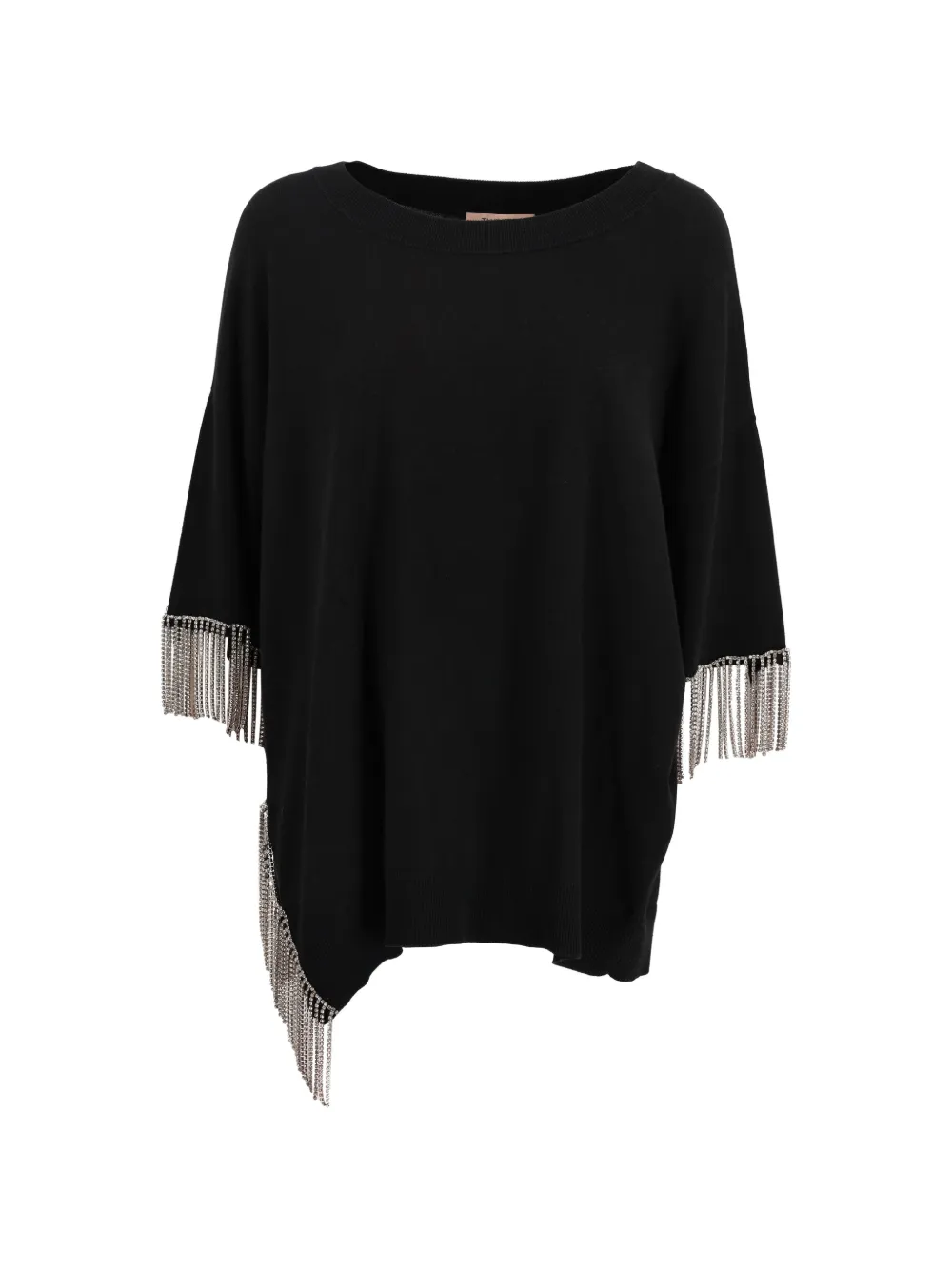 TWINSET Maglione con frange - Nero