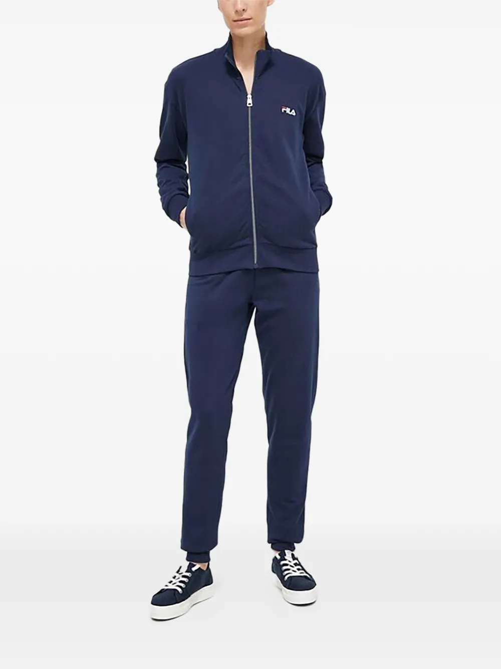 Fila embroidered-logo zip-up tracksuit - Blu