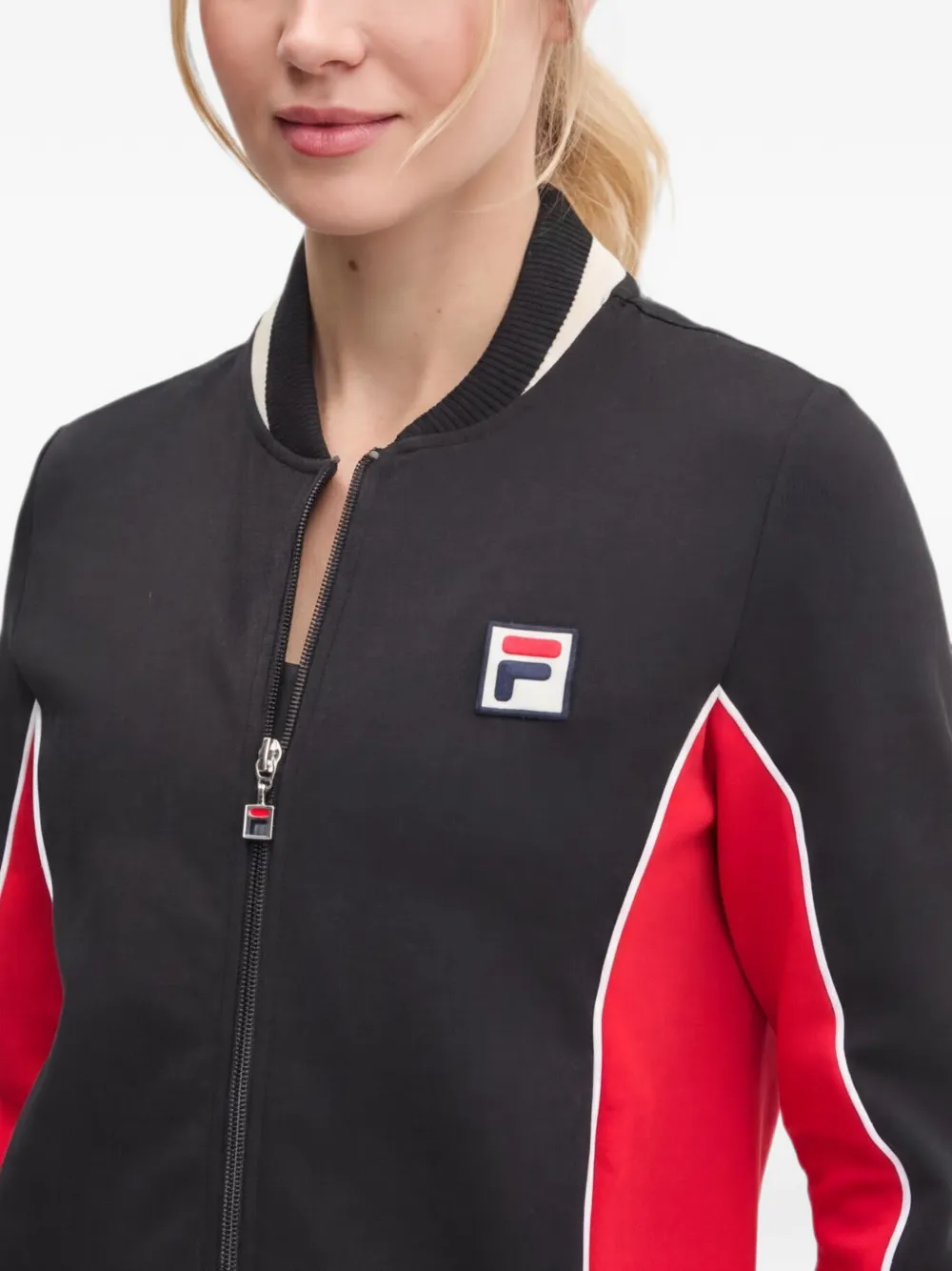 Fila Trui met colourblocking en rits Zwart