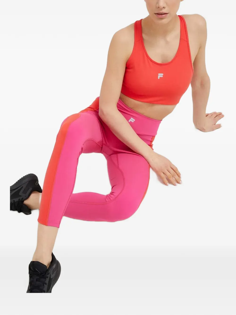 Fila Rendon colour-block logo-print leggings Roze