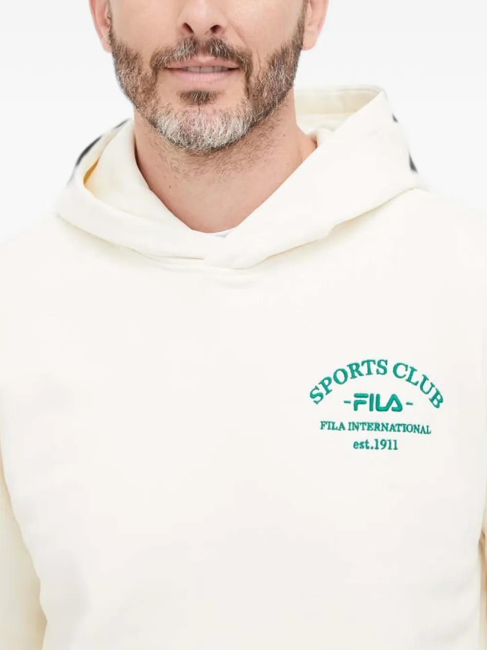 Fila Sweater met borduurwerk en capuchon Beige