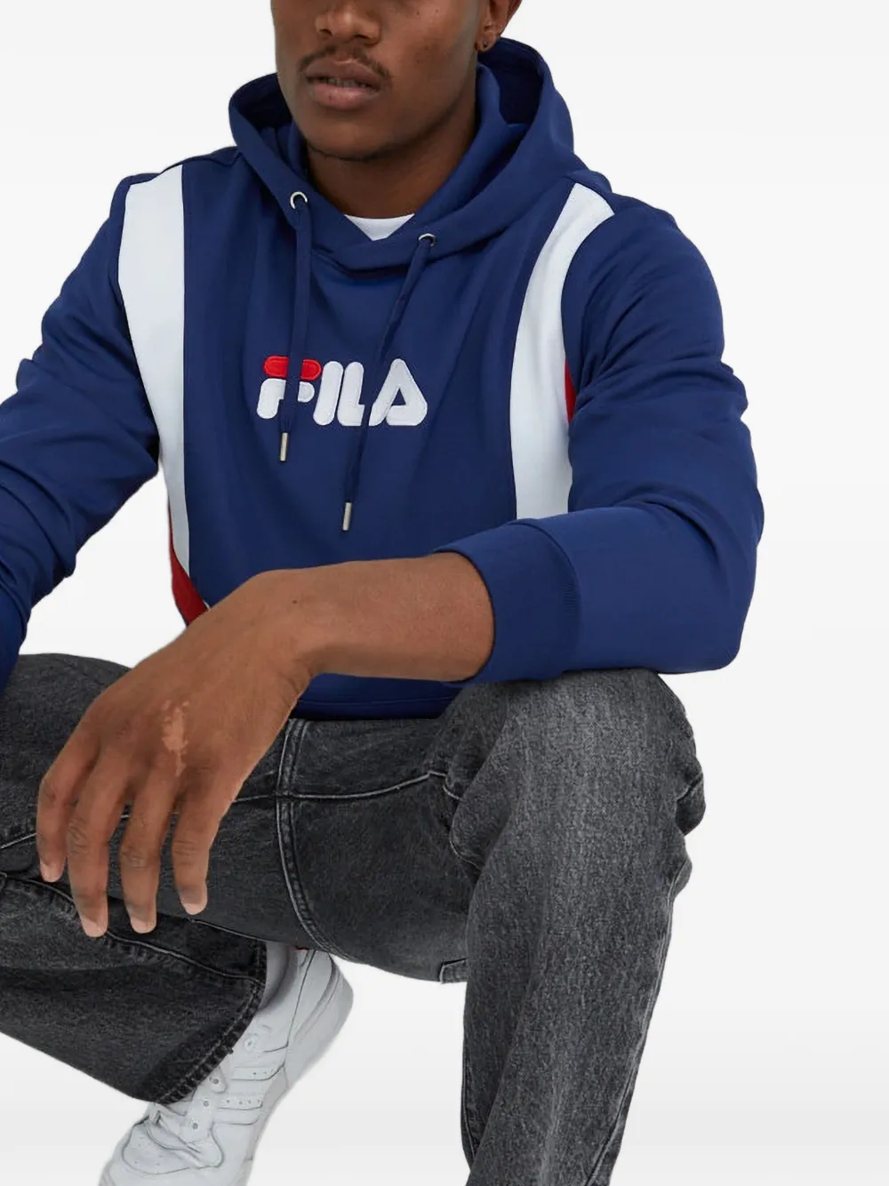 Fila Hoodie met colourblocking Blauw