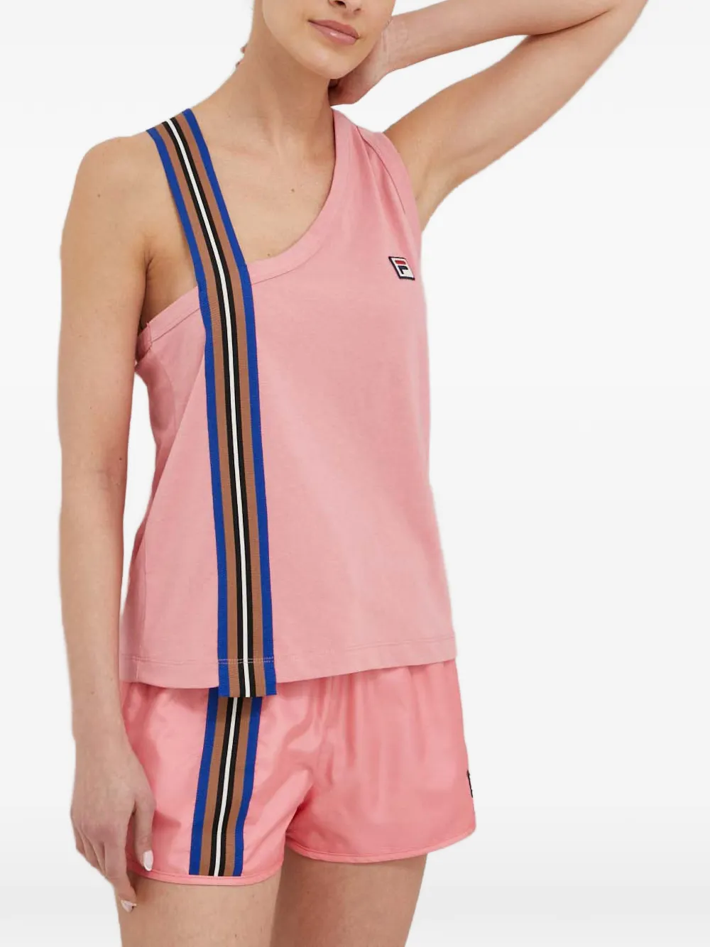 Fila striped-trim asymmetric-neck top