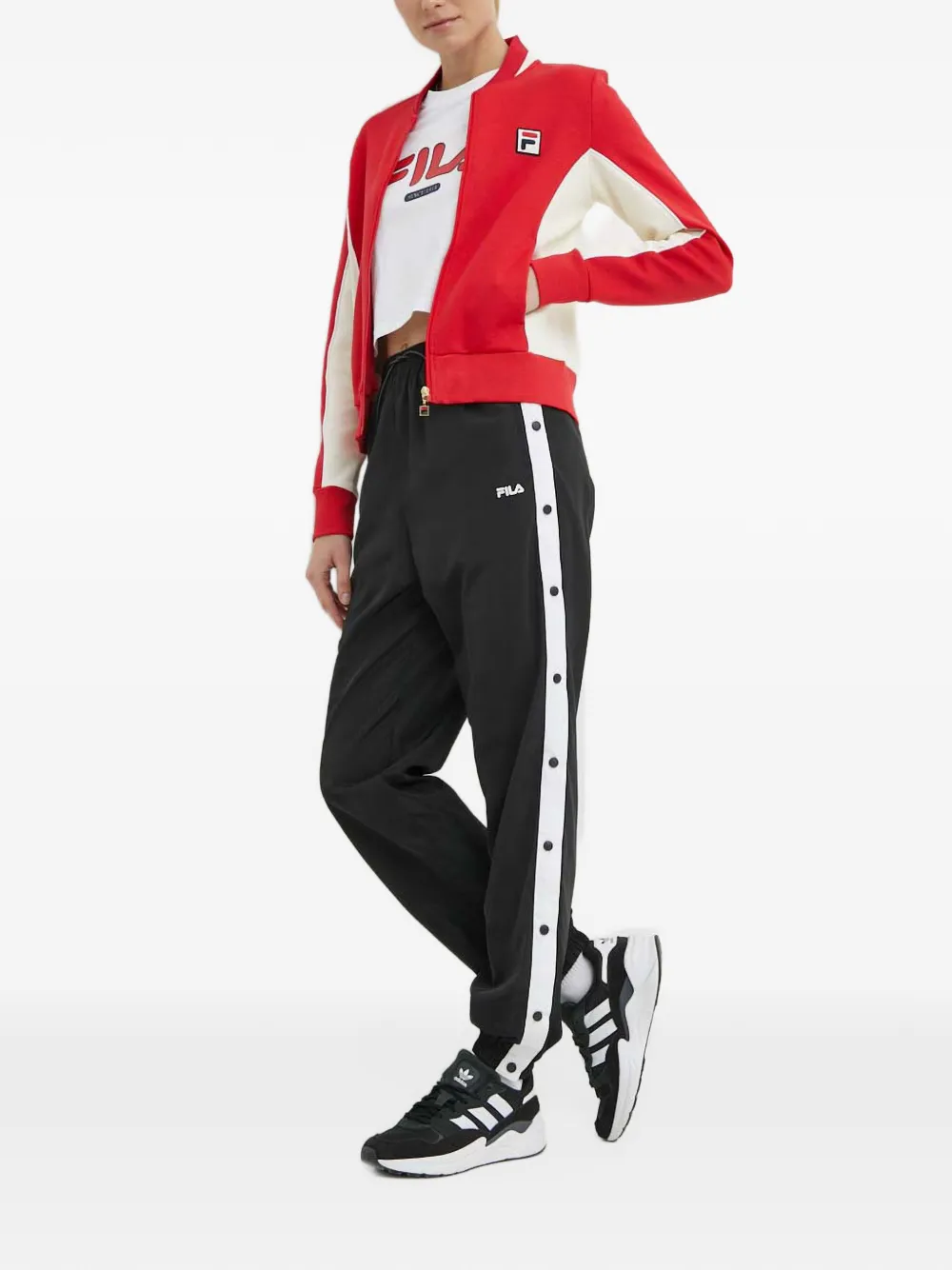 Fila colourblock zip sweatshirt Rood